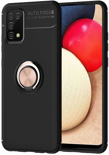 Galaxy A02S Kılıf Hgea Ravel Silikon Kapak-Siyah-Rose Gold