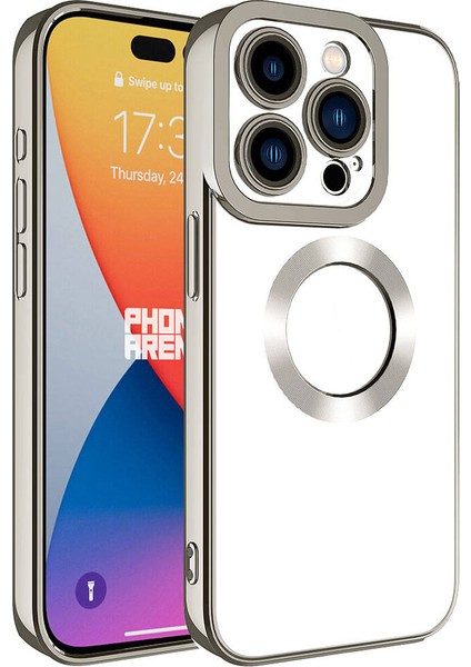 Apple iPhone 15 Pro Max Kılıf Kamera Korumalı Logo Gösteren Hgea Omega Kapak-Titanyum