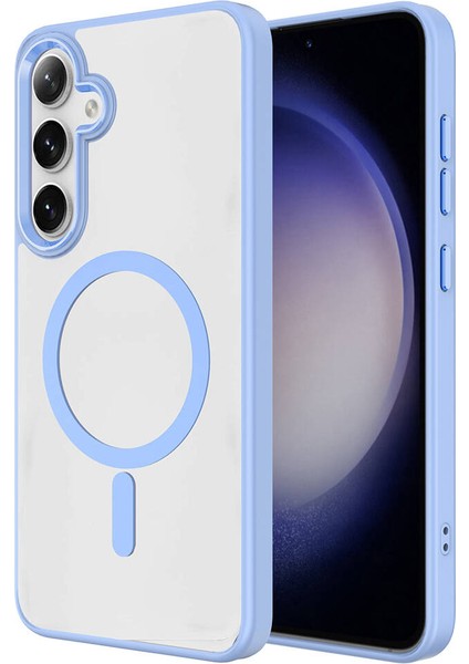 Galaxy S24 Kılıf Magsafe Şarj Özellikli Hgea Krom Magsafe Silikon Kapak-Derin Mor fırsatları