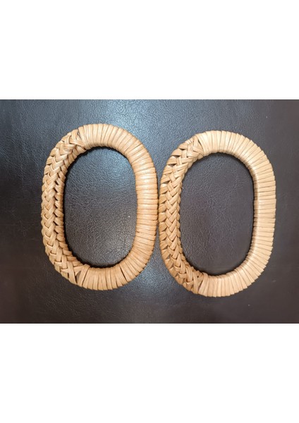 Oval Örgülü Bambu Çanta Sapı