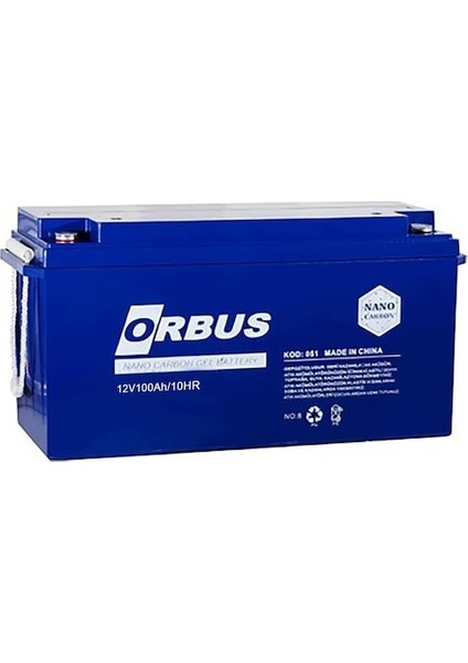 Orbus 12V 100 Amper Derin Döngü Karbon Jel Akü