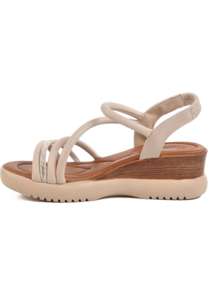 Bej Topuklu Kadın Sandalet T-004 Z fiyatları