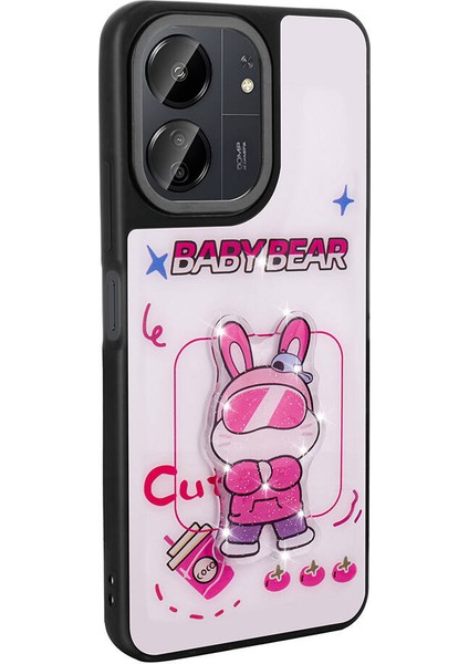 Xiaomi Poco C65 Kılıf Parlayan Kabartmalı Ikonik Figürlü Hgea Amas Silikon Kapak-Mor indirimleri