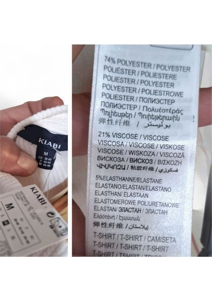 Kiabi Çok Rahat Bel Hizası Balon / Karpuz Kol Esnek Dokuma Kremrengi Sıfır Yaka Tişört Bluz
