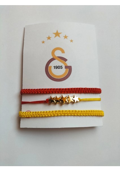 Sarı Kırmızı Beş Yıldız Şampiyon Bileklik Seti