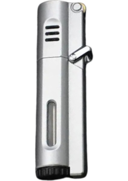 Premiumquality Gümüş 3 Torch Pürmüz Metal Puro Çakmağı