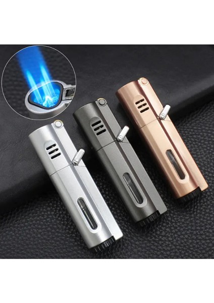 Premiumquality Gümüş 3 Torch Pürmüz Metal Puro Çakmağı fiyatları