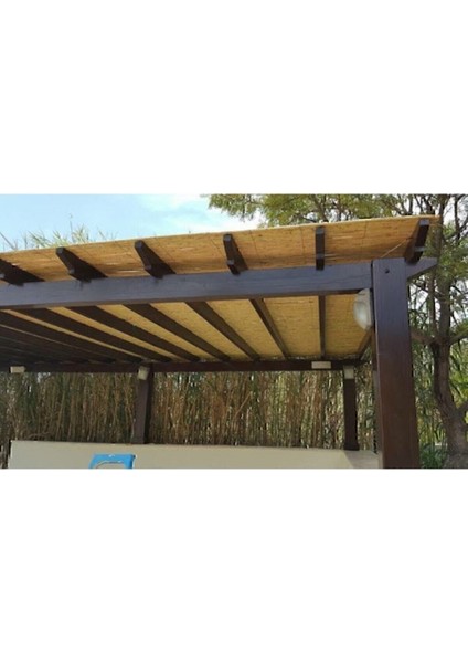 Doğal Kamış Hasır Çit 1,5m x 5m Doğal Bambu -Bahçe Çiti - Gölgelik Hasır -Tavan Dekorasyon Turkuaz Tek Ebat 50 x 82