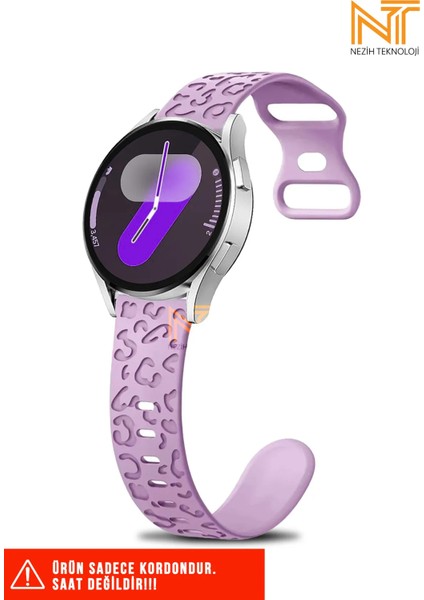 Samsung Galaxy Watch Fe / 4 / 5 / 5 Pro / 6 / 7 40 42 44 46MM Uyumlu Leopar Desenli Silikon Kordon