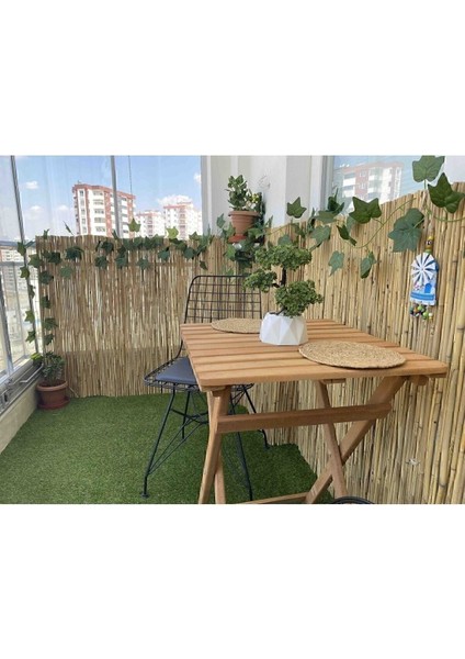 1m x 5m Hasır Kamış Çit Bambu Gölgelik Bahçe Dekor Misina Örgü Kamış Hasır Doğal Görsel Tek Ebat 100 x 500