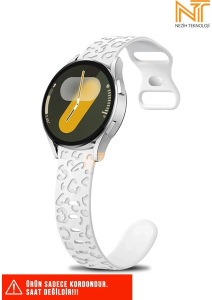 Samsung Galaxy Watch Fe / 4 / 5 / 5 Pro / 6 / 7 40 42 44 46MM Uyumlu Leopar Desenli Silikon Kordon