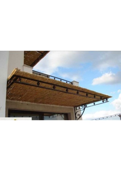 Sarı Kamış Hasır Bambu Çit 1m x 5m Plastik 100 x 500 Sarı Tek Ebat 100 x 500