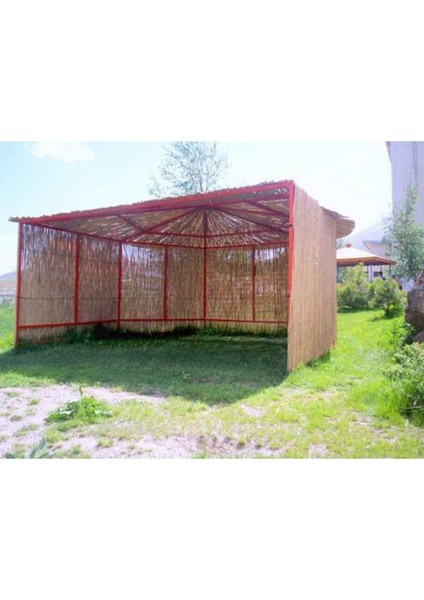 Sarı Kamış Hasır Bambu Çit 1m x 5m Plastik 100 x 500 Sarı Tek Ebat 100 x 500