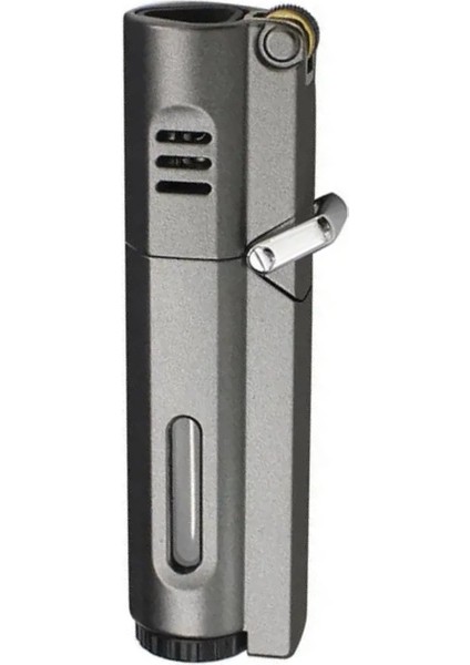 Premiumquality Parlak Gunmetal 3 Torch Pürmüz Metal Puro Çakmağı