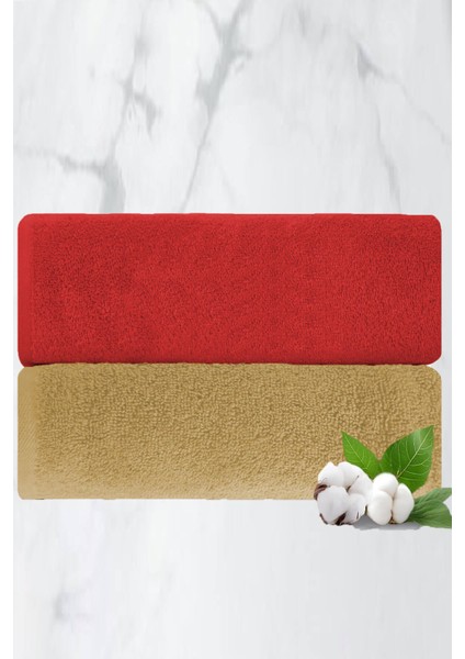 2 Li Lüks El Yüz Havlu Seti 50X90 cm %100 Pamuklu Gramajlı Bejra