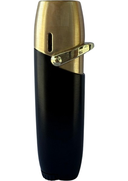Premiumquality Tek Torch Pürmüz Siyah Metal Puro Çakmağı