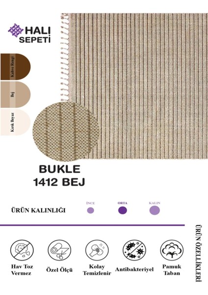 Enti Bukle 1412BEJ Iskandinav Halı Kesme Yolluk Salon Halı Koridor Oturma Odası Halısı modelleri