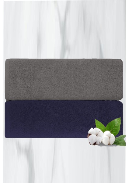 2 Li Lüks El Yüz Havlu Seti 50X90 cm %100 Pamuklu Gramajlı Grinja