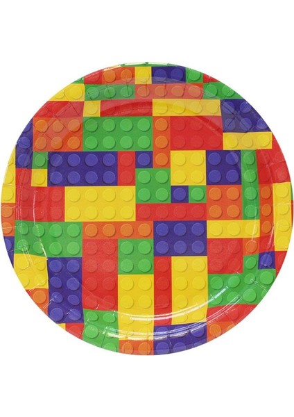 Renkli LEGO Temalı Tabak Karton Doğum Günü Tabağı 8'li fiyatları