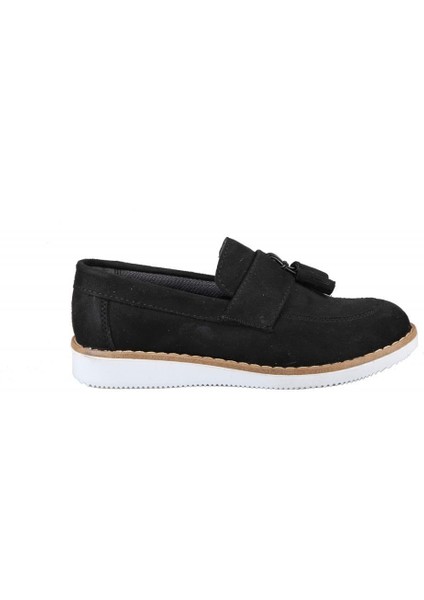 Ortopedi 3050 Düz Siyah Suet Çocuk Kundura