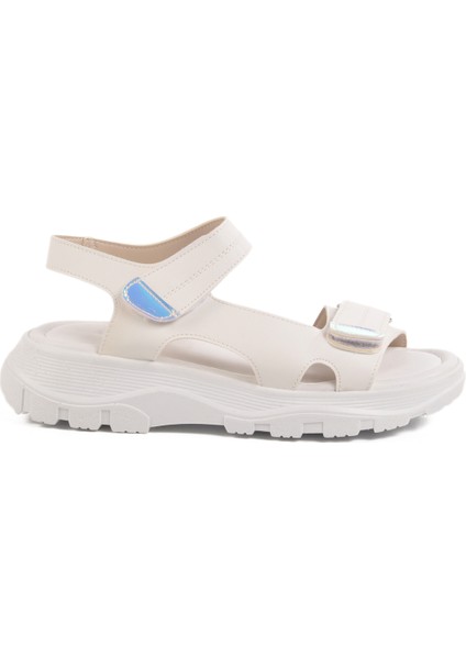 Beyaz Cırtlı Kadın Sandalet T-006 Z modelleri