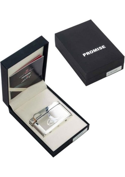 Soft Flame Gümüş Tuğra Desenli Metal Çakmak