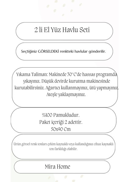 2 Li Lüks El Yüz Havlu Seti 50X90 cm %100 Pamuklu Gramajlı Sija modelleri