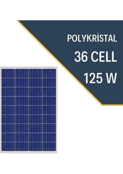 125W 12V Polikristal Güneş Paneli