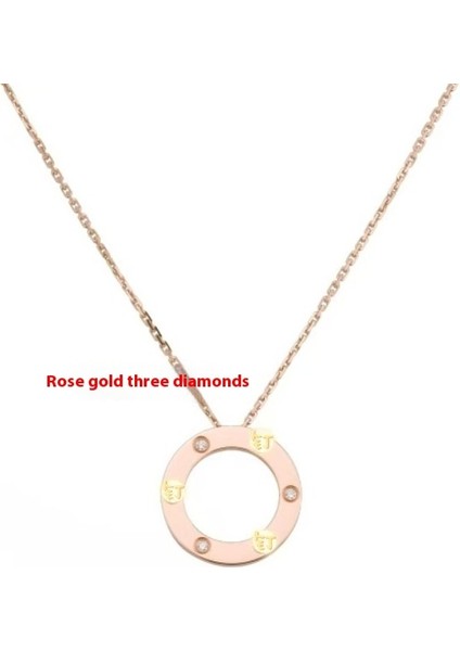 Love Kolye Kadın 18K Pembe Altın Büyük Yıldızlı Gökyüzü Köprücük Kemiği Zinciri Modası (Yurt Dışından)