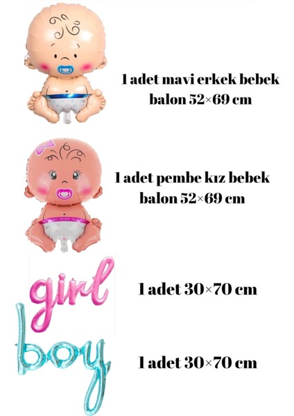 Cinsiyet Belirleme Partisi Kız Mı Erkek Mi Konsepti Folyo Balon