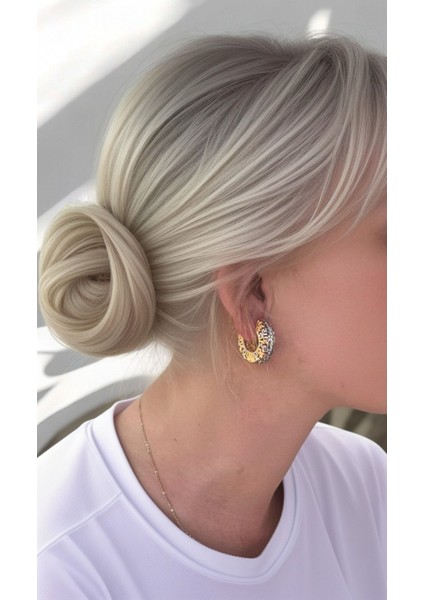 Stella Zirkon Taşlı Rose Gold-Silver Çelik Küpe fiyatları
