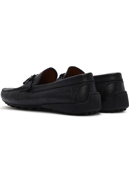 Erkek Siyah Tokalı Deri Loafer 25SFD7553E3