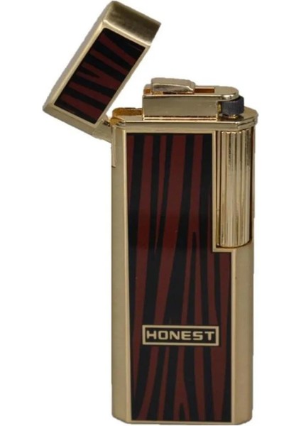 Twiggy Siyah Gold Çizgili Metal Soft Flame Çakmak