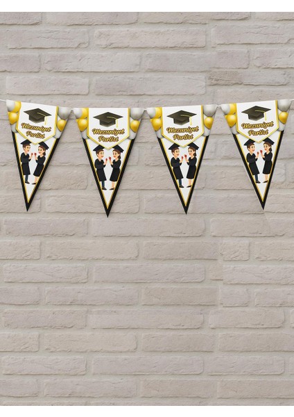 Mezuniyet Partisi Süsü Flama Bayrak Asılabilir Dekoratif Süs