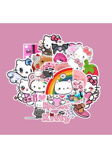 Hello Kitty Sticker Paketi -Bullet Journal - Ajanda - Planner - Defter - Laptop Etiket Çıkartma Çok Renkli 10 x 15 Paket Boyutu 3 x 5 cm Stickerlar Paket Içeriği 25 Adet Dadi Ramba Sticker