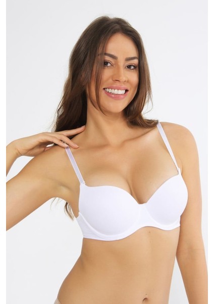 ASM1314 Kadın Beyaz A Plus Comfort Mikro Kumaş Destekli Sütyen (161)