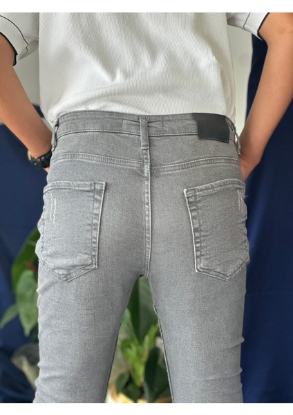Erkek Pantolon Skinny Gri Denim Jeans fırsatları