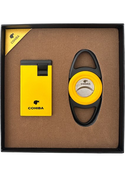 Çakmak Kesici Sarı-Siyah Ikili Puro Seti