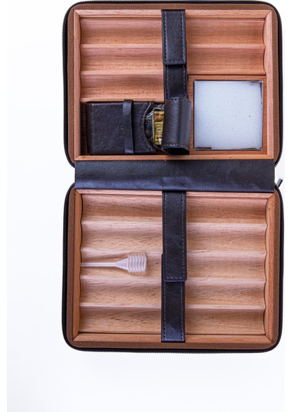 Xl Kahverengi Dahili Çakmak Deri Puro Taşıma Çantası & Seyahat Humidoru fiyatları