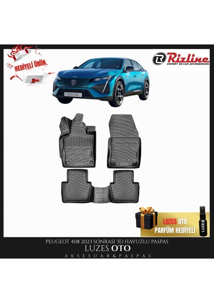 Peugeot 408 3D Havuzlu Paspas 2024 Model Uyumlu