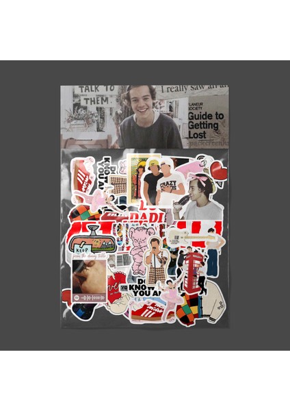 Harry Styles Sticker Paketi -Bullet Journal - Ajanda - Planner - Defter - Laptop Etiket Çıkartma Çok Renkli 10 x 15 Paket Boyutu 3 x 5 cm Stickerlar Paket Içeriği 25 Adet Dadi Ramba Sticker