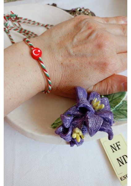 10 Adet Fimo Ay Yıldızlı Marteniçka Ip Bileklik Kırmızı Yeşil Beyaz Hediye Şans Bahar Ayyıldızlı modelleri