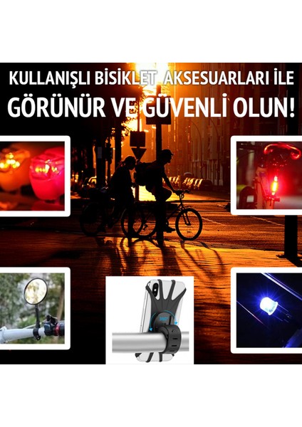 Bisiklet Far Çakar Ayna Telefon Tutucu Bisiklet Aksesuar Seti