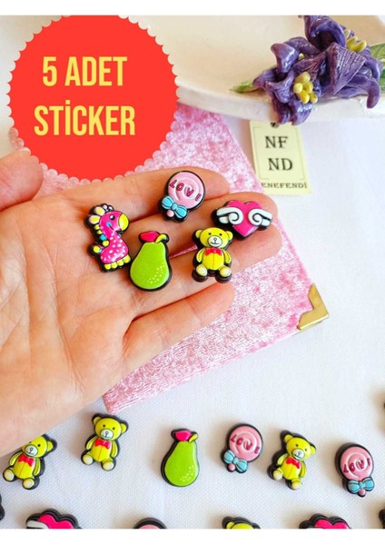 5 Adet Sticker 3D Yapışkanlı Matara Sticker Hediye Oyuncak Desenli Resimdekiler Gelir