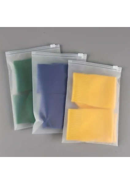 30 x 40 cm Fermuarlı Buzlu Kargo Poşeti -130MIKRON (100 Adet) Valiz ve Dolap Içi Düzenleyici Buzlu Fermuarlı Poşet Torba