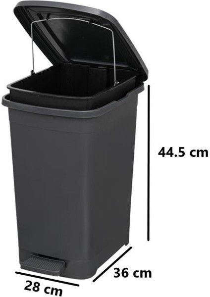ELF-İ342 Slim Pedallı Plastik Çöp Kovası Iç Kovalı 25 Lt