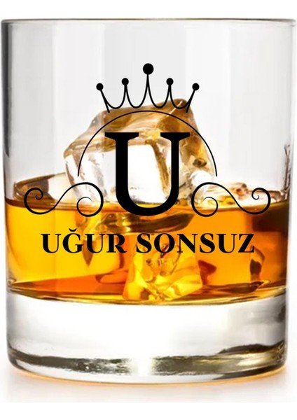 Isim ve Harf Baskılı Kişiye Özel Viski Bardağı
