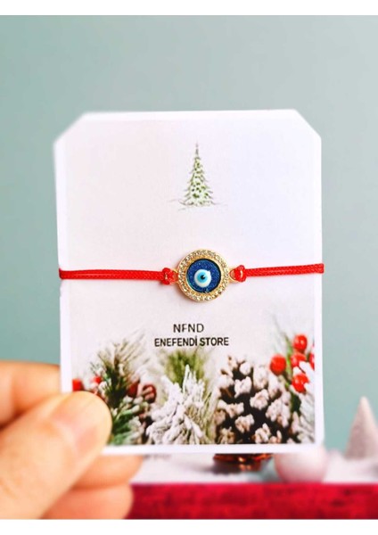 Merry Christmas Yılbaşı Kartlı Sevgili Eş Arkadaş Çocuk Şans Nazar Bileklik Hediyelik 2025