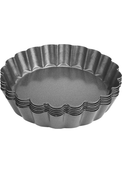6 ADET Tart Kalıbı 13 cm. ( TRT-13 ) Yanmaz , yapışmaz - Taban Kaldırmalı Model