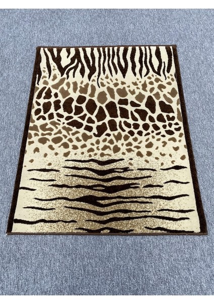 Saray Vizyon 11121 R 80X100 Kahve Krem Leoparlı Kesme Halı